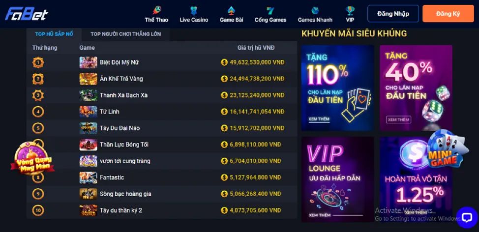Thưởng nạp lần đầu s6666 chính thức